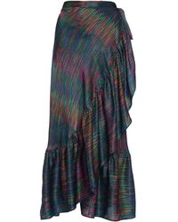 Eres - Neon Silk Wrap Maxi Skirt - Lyst