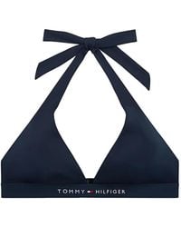 Tommy Hilfiger - Original Logo Halterneck Bikini Top - Lyst