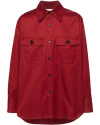 Saint Laurent - Oversized-Collar Cotton Shirt - Lyst