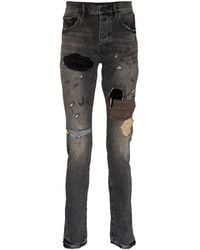 Purple Brand - Distressed Patchwork Skinny Jeans - Lyst