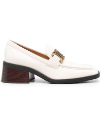 Tod's - Kate Block-heel Leather Loafers - Lyst