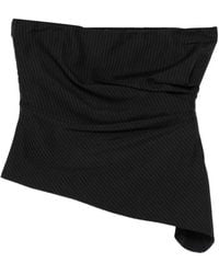 McQueen - Pinstripe Asymmetric Top - Lyst
