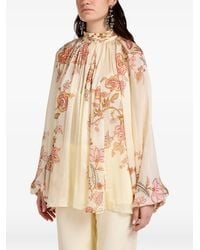 Hemant & Nandita - Bluse Mit Blumen-Print - Lyst