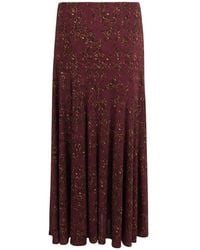Ulla Johnson - Fiona Floral-Print Panelled Midi Skirt - Lyst