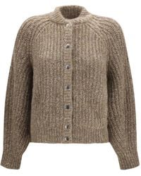 Brunello Cucinelli - Sequin-Embellished Ribbed-Knit Cardigan - Lyst