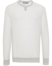 Canali - Langärmeliger Pullover aus Frottee - Lyst
