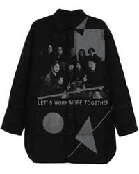Yohji Yamamoto - Gewatteerd Jack Met Grafische Print - Lyst