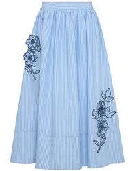 Cinq À Sept - Jupe Rayée Matilda À Fleurs Brodées - Lyst