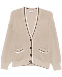 Brunello Cucinelli - Buttoned Striped-Detail Cardigan - Lyst