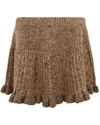 RED Valentino - Cable-Knit Ruffled Skirt - Lyst