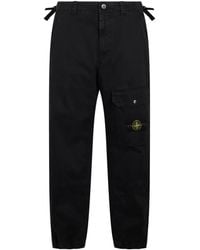 Stone Island - Pantalon 3100010 Stretch En Sergé De Coton Biologique À Effet Usé - Lyst