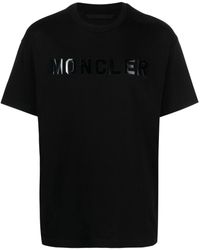 Moncler - T-Shirt mit Logo-Applikation - Lyst