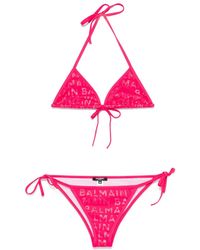 Balmain - Logo-Print Bikini - Lyst