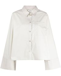 Gestuz - Flared Button-up Cotton Shirt - Lyst