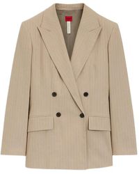 HUGO - Pinstripe Double-Breasted Blazer - Lyst