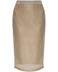 Tory Burch - Metallic Midi Skirt - Lyst