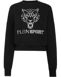 Philipp Plein - Tiger-Print Cropped Sweatshirt - Lyst