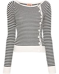 N°21 - Striped Cotton-blend Cardigan - Lyst