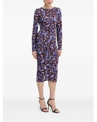 Patrizia Pepe - Floral-Print Ruched Midi Dress - Lyst