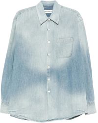 Our Legacy - Washed Denim Casual Shirt With Point Collar - Lyst
