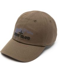 Stone Island - Logo-embroidered Cotton Baseball Cap - Lyst