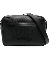Tom Ford - Logo-patch Leather Messenger Bag - Lyst
