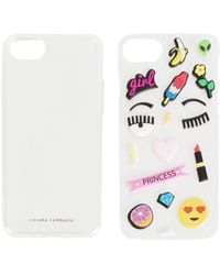 Chiara Ferragni Funda para iPhone 6 y 7 con parches - Blanco