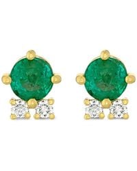 ROSEKEY - 18kt Primrose Gelbgoldohrringe mit Smaragd und Diamanten - Lyst