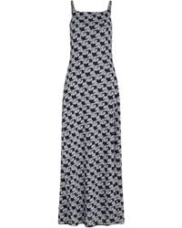 Karl Lagerfeld - Monogram-print Mesh Maxi Dress - Lyst
