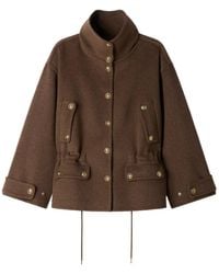 Sandro - Double-Faced Standing Collar Coat - Lyst