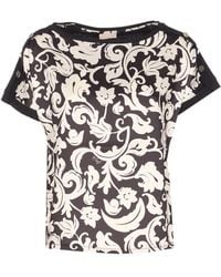 Liu Jo - Printed Shoulder-Button T-Shirt - Lyst