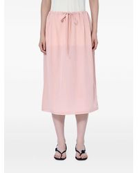 TOTEME - Drawstring-Waist Midi Skirt - Lyst