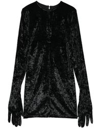 CHRISTIAN BOARO - Velvet Long-Sleeve Gloves Dress - Lyst