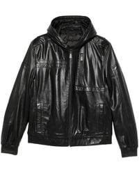 SERGIO MORETTI FIRENZE - Hooded Leather Jacket - Lyst