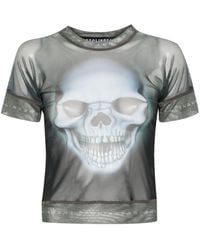 OTTOLINGER - Mesh T-shirt Met Doodskopprint - Lyst