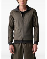 adidas - Logo-Embroidered Striped-Sleeve Zip-Up Sweat - Lyst