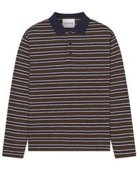 Closed - Striped Long-Sleeve Polo Shirt - Lyst
