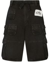 Dolce & Gabbana - Cargo-pockets Washed Denim Shorts - Lyst