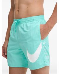 Nike - Swoosh-Print Swim Shorts - Lyst