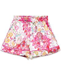 Nissa - Printed Satin Shorts - Lyst