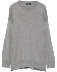 Alpha Studio - Side-Slit Crew Neck Sweater - Lyst