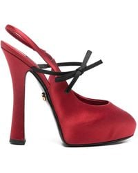 Dolce & Gabbana - Bow-Detail Slingback Heeled Pumps - Lyst