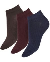 Wolford - Rib-Knit Ankle Socks (Set Of Three) - Lyst