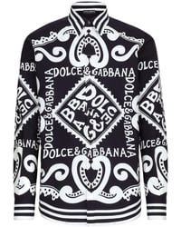 Dolce & Gabbana - Chemise en popeline à logo imprimé - Lyst