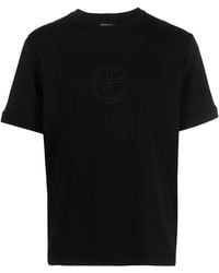 Giorgio Armani - Logo-Embroidered Round-Neck T-Shirt - Lyst