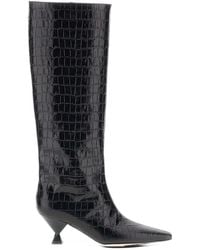 MARIA LUCA - Noa Croc-Effect Knee-High Boots - Lyst