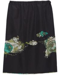 Prada - Devoré Poplin Midi-Skirt - Lyst