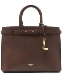 Lancel - Logo-Pendant Pebbled-Leather Tote Bag - Lyst