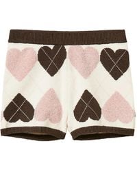 Twinset - Jacquard Knit Shorts With Heart Pattern - Lyst