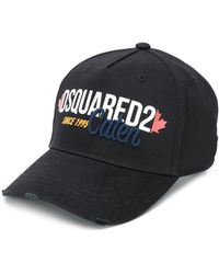 DSquared² Cappello da baseball con effetto vissuto - Nero